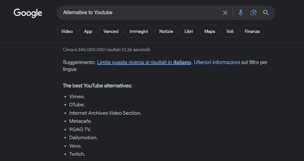 alternatives to youtube
